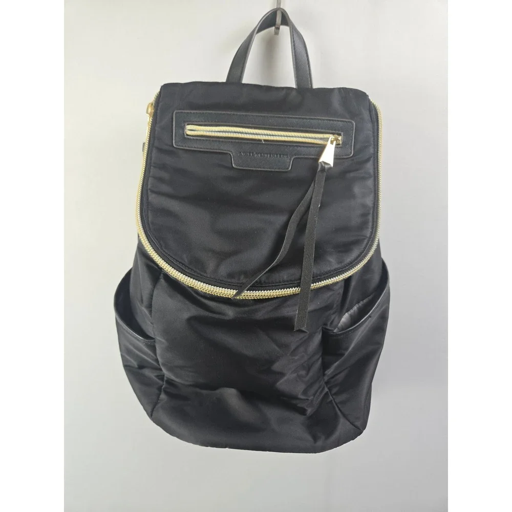 Aimee Kestenberg Backpack Black Nylon Gold Hardware Large Travel Bag